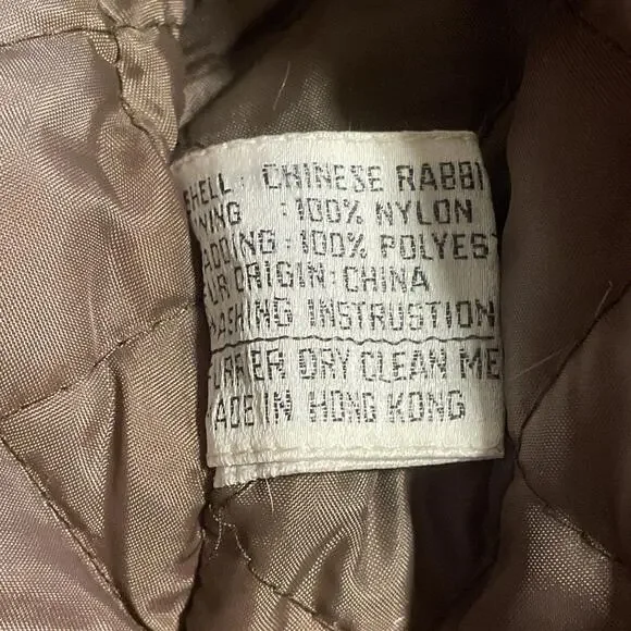 Vintage Women’s Rabbit Fur Coat Patchwork Jacket Hides - Picture 5 of 9